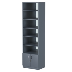 Стеллаж из ДСП с 5-ю полками 400x600 мм серии LEVEL-5 №7-2 (З/C - ЗЕРКАЛО), Темно-Серый