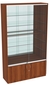 Витрина СЭСП-Z №1-1-400 (З/C - Зеркало) со стеклянными полками и шторками Орех