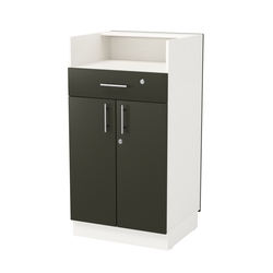 Кассовый прилавок "Диаманд" №10-600, ЛДСП белый + МДФ черный