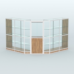 Павильон из профиля угловой №7г (9 кв.м), Дуб Канзас коричневый