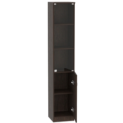 Шкаф офисный со стеклом узкий ШВ-54, Дуб Венге