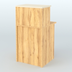 Ресепшен-Лайт прямоугольный с надставкой №12, Дуб Золотистый и Крем Вайс