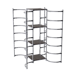 Хромированное вешало ДУГА №4-3 с полками ДСП 16 мм, Дуб Венге