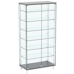 Витрина РОНДО с регулировочными полками №4-5-РЕГ на ножках (задняя стенка стекло), Антрацит