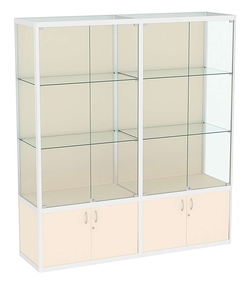 Витрина из профиля №2 (2-ух метровая) (задняя стенка - ДВП), Крем Вайс