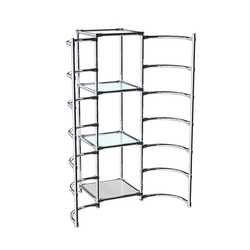 Хромированное вешало ДУГА №2-1 с полками стекло 6 мм, Ясень Анкор светлый - U31104