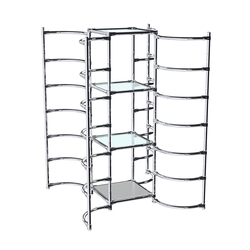 Хромированное вешало ДУГА №4-1 с полками стекло 6 мм, Серый