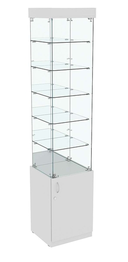 Высокая витрина ИСТРА №804 (задняя стенка - зеркало), Серый