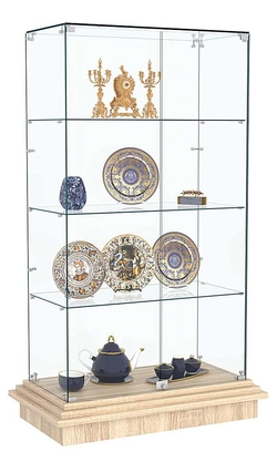 Витрина с хромированным замком ЗИККУРАТ №5, Дуб сонома