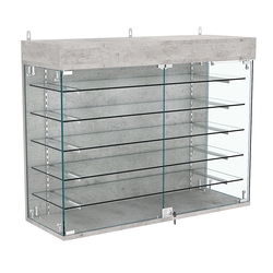 Витрина настенная НЕО №3А-2 с пятью полками, Бетон Чикаго светло-серый F186 ST9