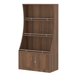 Стеллаж Гарант низкий №2-2-900-О с ограничителями, Орех