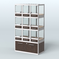 Витрина большая для продажи птиц в зоомагазин серии ЖАКО-04, Дуб Венге