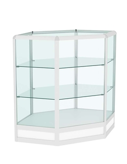 Прилавок из профиля угловой шестигранный №4 (открытый), Белый