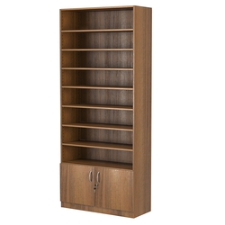 Стеллаж из ДСП с 7-ю полками 350x900 мм серии LEVEL-7 №13 (З/C - ДВП), Орех