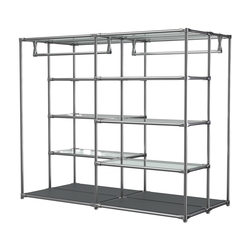 Хромированное вешало ПЛАТФОРМА №1-1 с полками стекло 6мм, Антрацит