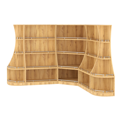 Угловой низкий стеллаж ГАРАНТ №2-О с ограничителями, Дуб Золотистый