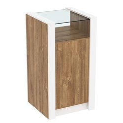 Прилавок из ДСП Модерн №2-600 узкий, Дуб Канзас коричневый + Белый