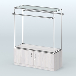 Островная торговая система ХРОМ 1200 мм с тумбами №4, Ясень Анкор светлый