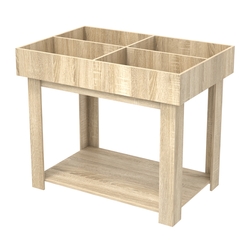 Корзина для распродаж из ДСП на 4 ячейки, Дуб Сонома