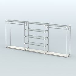 Островная торговая система ХРОМ 3600 мм с поручнями №9, Белый