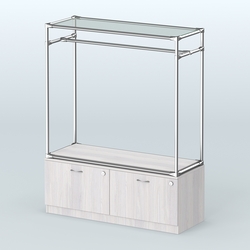 Островная торговая система ХРОМ 1200 мм с тумбами №2, Ясень Анкор светлый