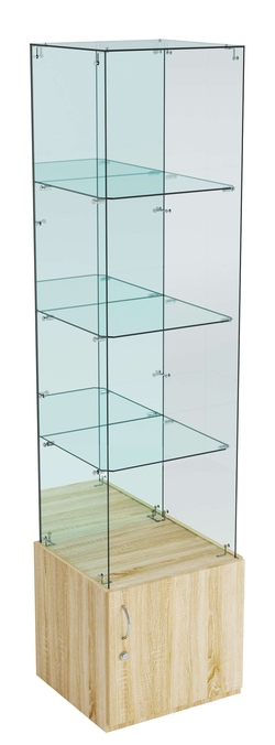 Витрина ИСТРА №108 стаканчик (З, С - зеркало), без дверей, Дуб сонома