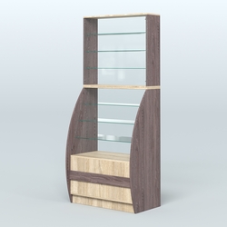 Витрина БРИЗ №1-900, Ясень Анкор темный и Дуб Сонома