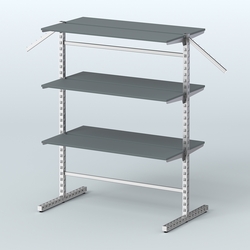 Система ЭЛЕГАНТ островная с шестью прямыми полками из ДСП №17а, Темно-Серый