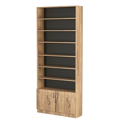 Стеллаж из ДСП с 6-ю полками 250x900 мм серии LEVEL-6 №11 (З/C - ДВП), Дуб Канзас коричневый