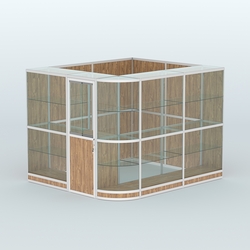 Павильон из профиля угловой №5г (5,5 кв.м), Дуб Канзас коричневый