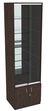 Витрина СЭСП-Z №2-500 (З/C - Зеркало) со стеклянными полками и шторками Дуб Венге