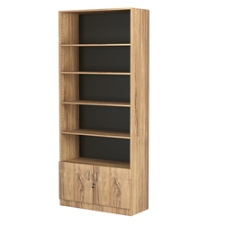 Стеллаж из ДСП с 4-мя полками 400x900 мм серии LEVEL-4 №14 (З/C - ДВП), Дуб Канзас коричневый