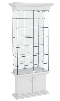 Витрина узкая с 6-ю полками и подсветкой ЦИТАДЕЛЬ №32, Серый