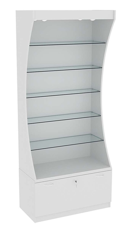 Витрина Радуга с верхней подсветкой №1-1 (Т-16) З/C-ДВП, Серый