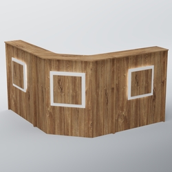 Ресепшен Г-образный КВАДРАТ №3, Дуб Канзас коричневый