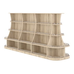 Островной низкий стеллаж ГАРАНТ №4-О с ограничителями, Дуб Сонома