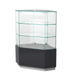 Витрина шестиугольная "Диаманд" №5, ЛДСП серый +МДФ графит