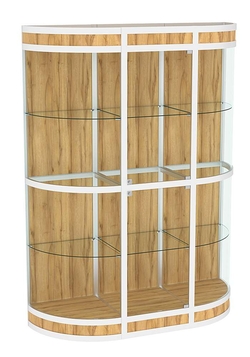 Витрина из профиля с секторами №3  (1,5 метра), Дуб Золотистый