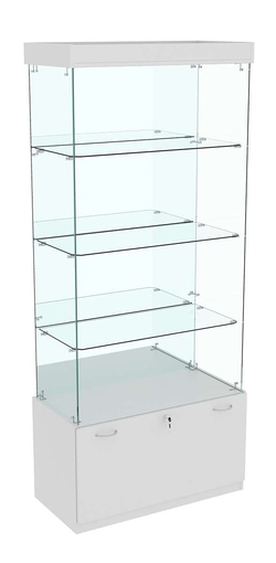 Витрина Кристалл №103 прямоугольная (З/C - зеркало), без дверей, Серый