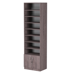 Стеллаж из ДСП с 7-ю полками 400x600 мм серии LEVEL-7 №7 (З/C - ДВП), Ясень Анкор темный