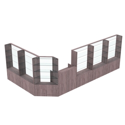 Торговый угловой островок ГРАЦИЯ №9 (открытый) (10.27 кв.м), Ясень Анкор темный