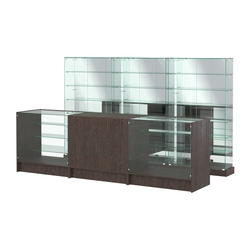 Комплект низких витрин ХП-11 и прилавков ЭК-4, Дуб Венге