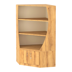 Стеллаж Гарант угловой низкий №2, Дуб Золотистый и Крем Вайс