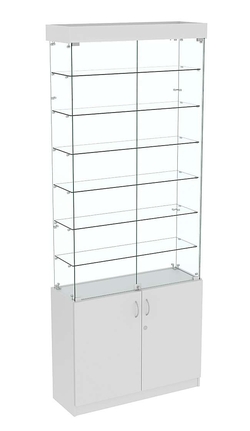 Высокая витрина ИСТРА №731 (задняя стенка - стекло), Серый