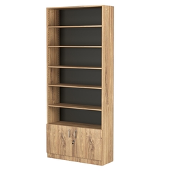 Стеллаж из ДСП с 5-ю полками 300x900 мм серии LEVEL-5 №12 (З/C - ДВП), Дуб Канзас коричневый