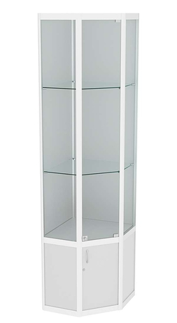 Витрина из профиля пятигранная угловая №2, Серый