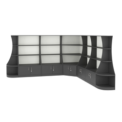 Угловой низкий стеллаж ГАРАНТ №3, Черный и Белый