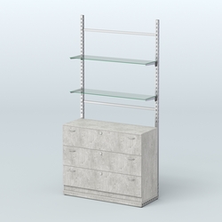 Система ЭЛЕГАНТ №9 без ДСП с тумбой T13 (1200 мм), Метрополитан Грей