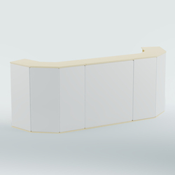 Ресепшен БАРОН №6 (ровная поверхность), Крем вайс + Экокожа белая