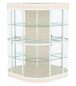 Витрина из профиля островная закругленная с секторами №3, Крем Вайс